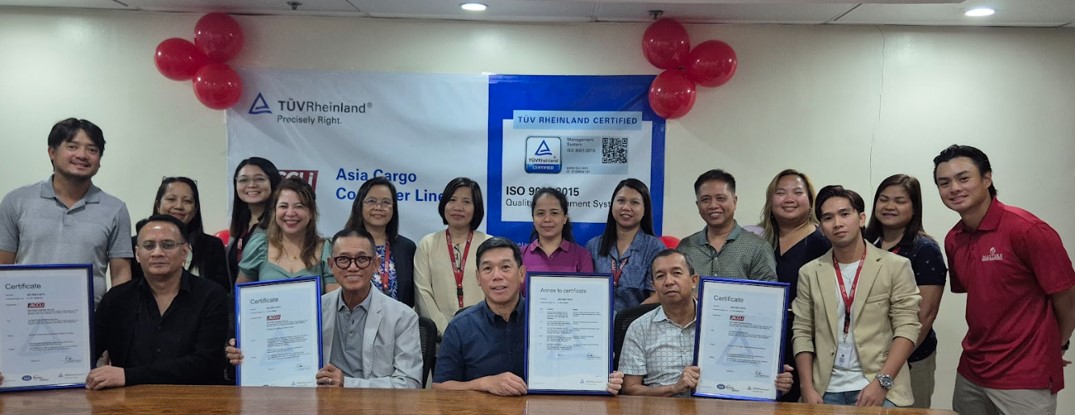 Asia Cargo Container Line, Inc. Celebrates Re-Awarding of ISO 9001:2015 Certification